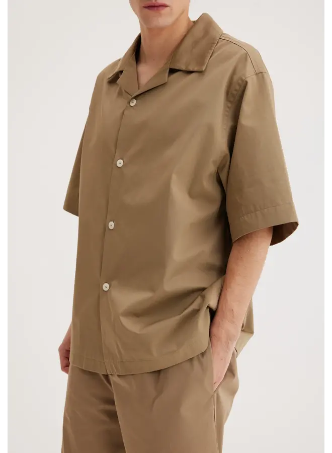 Camp Collar Short Sleeve Shirt - Toffee