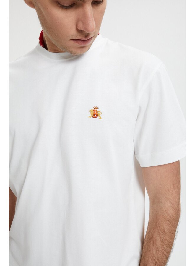 Logo Tee Embroidery – White