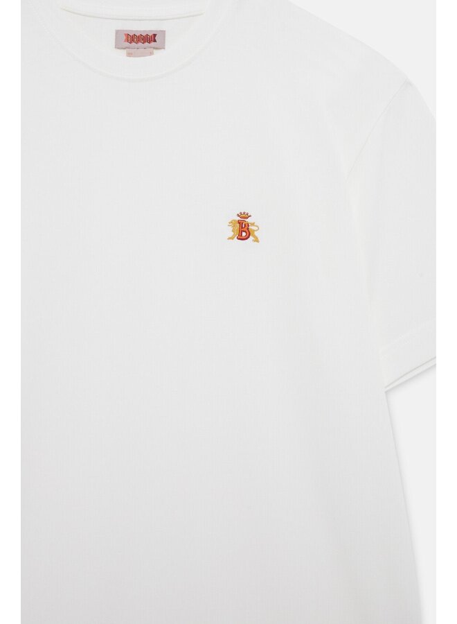 Logo Tee Embroidery – White