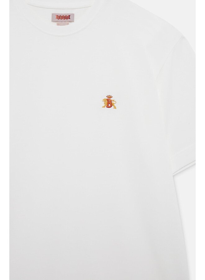 Logo Tee Embroidery – White