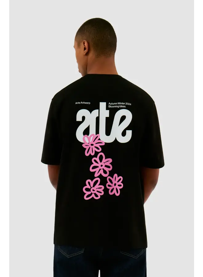 Flowers Back T-shirt – Black