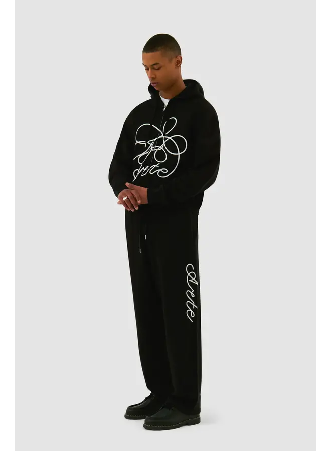 Heart Flower Sweat Pants – Black