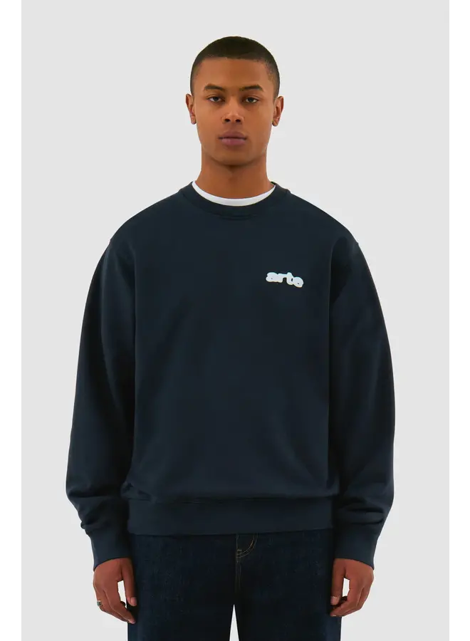 Blur Flower Crewneck – Navy