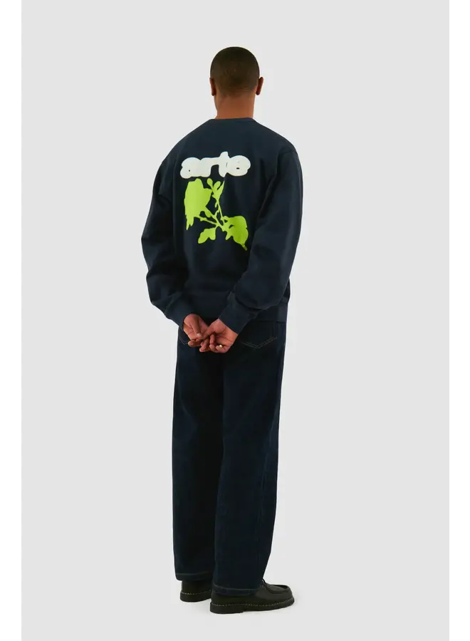 Blur Flower Crewneck – Navy