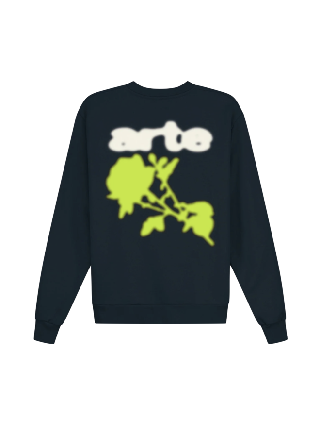 Blur Flower Crewneck – Navy