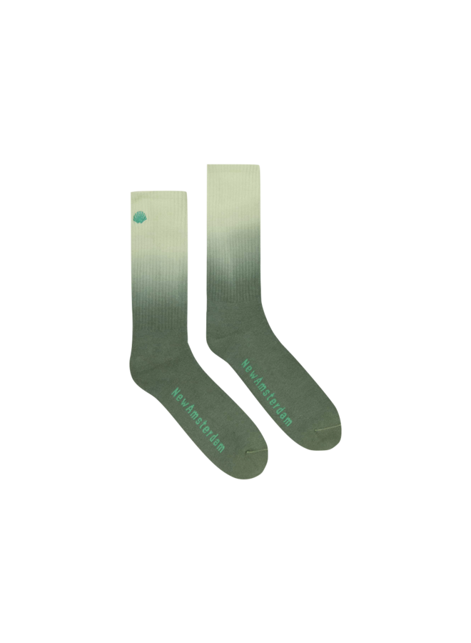 Gradient Logo Socks - Almost Aqua / Kombu Green Dip  Dye