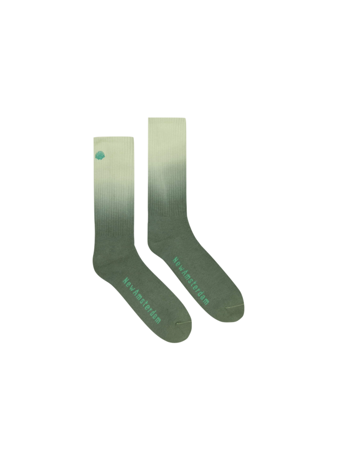 Gradient Logo Socks - Almost Aqua / Kombu Green Dip  Dye