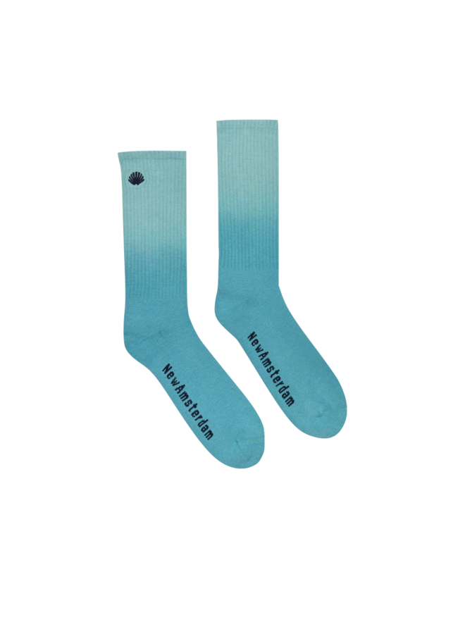 Gradient Logo Socks - Marine Blue Dip Dye