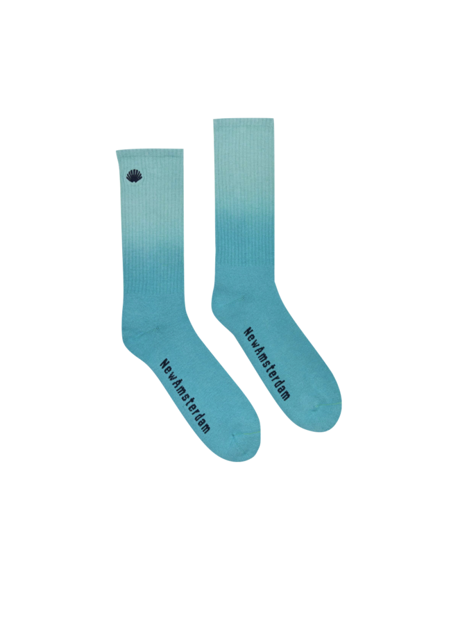 Gradient Logo Socks - Marine Blue Dip Dye