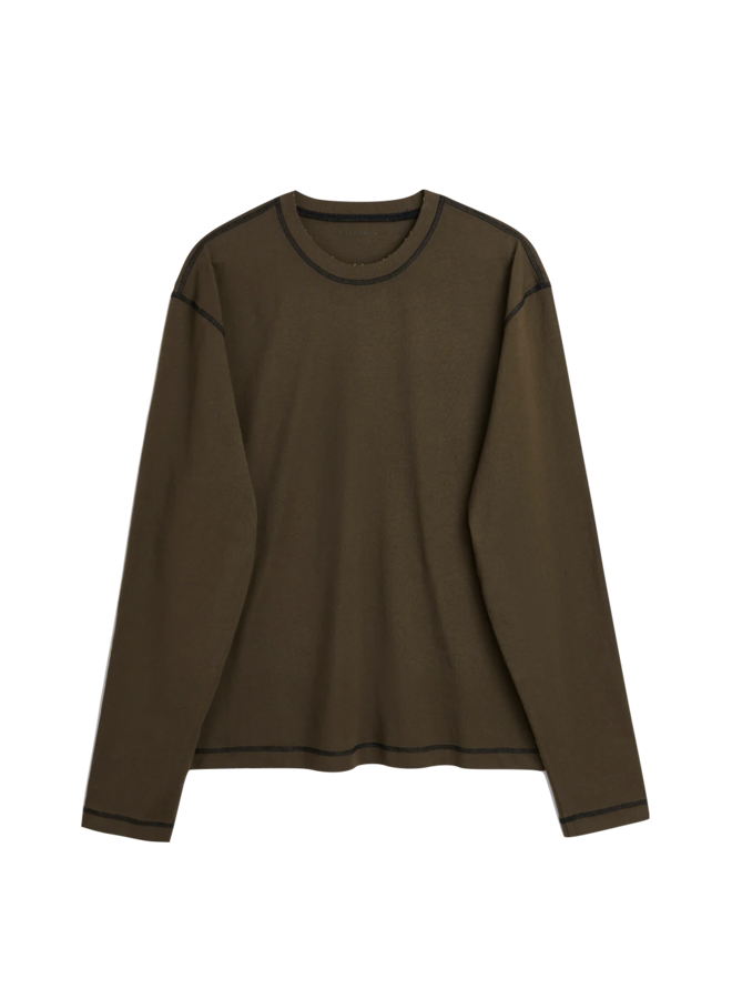 Contrast Tee Ls - Brown