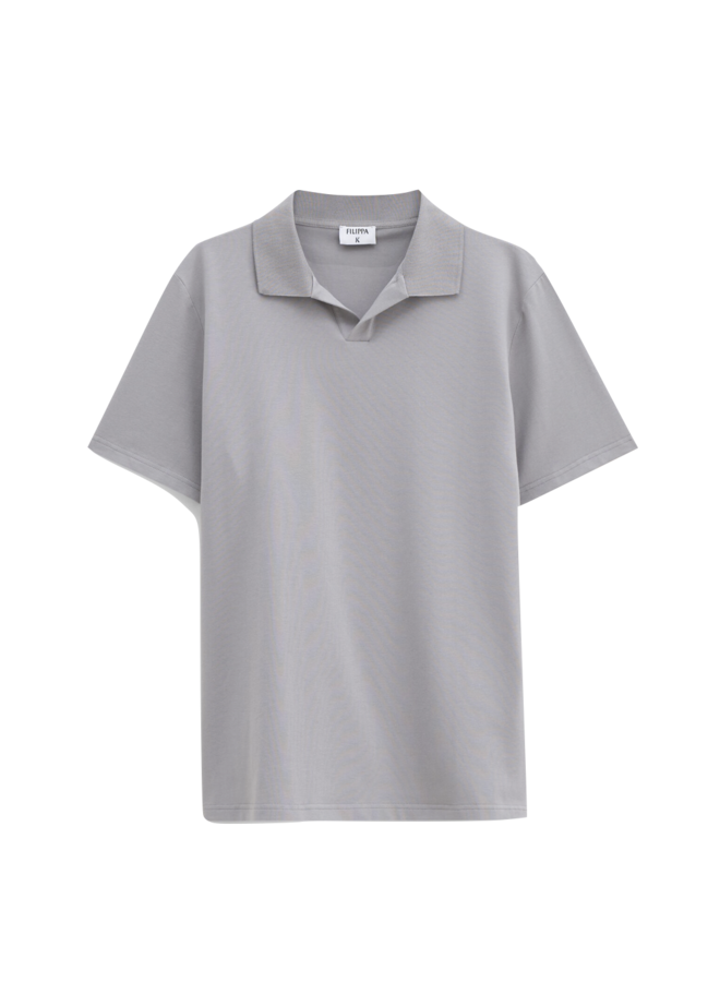 Stretch Cotton Polo T-shirt – Dove Grey