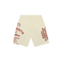 Red Print Shorts - Cream