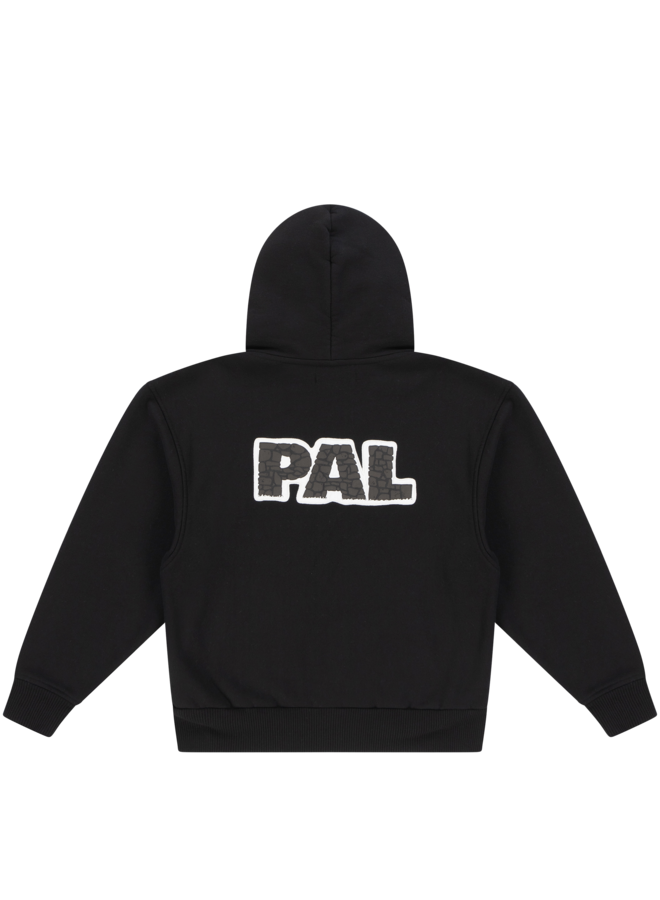 Bricks On The Wall Hoody- Caviar