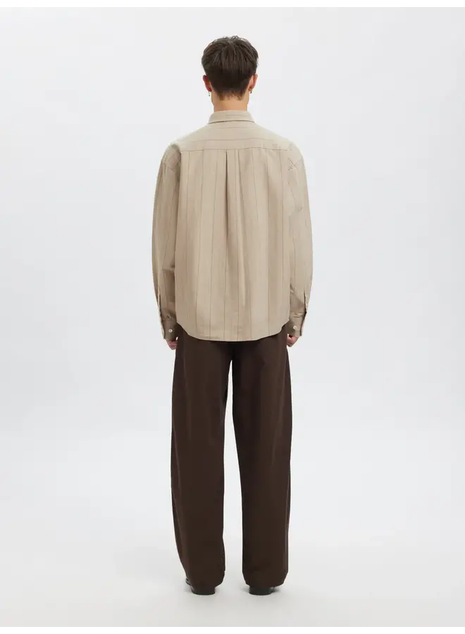 Anrvolund Oxford Ls Shirt - Pure Cashmere Stripes