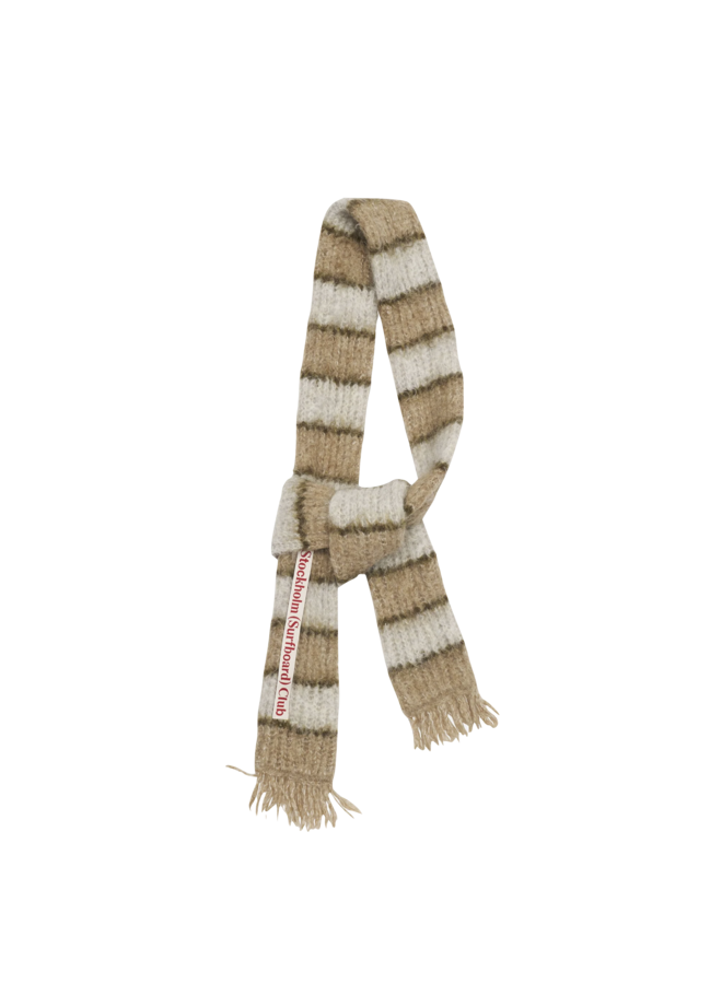 Narrow Scarf - Beige Stripe
