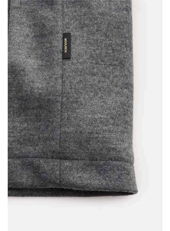 Knitted Wool Shirt Jacket - Medium Grey Melange