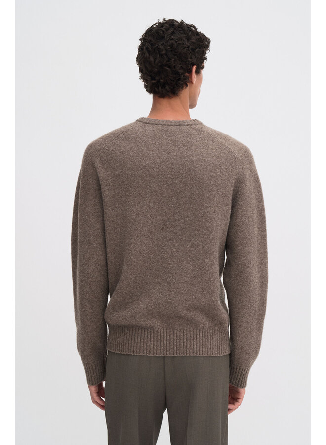 Yak Wool V- Neck Sweater - Driftwood