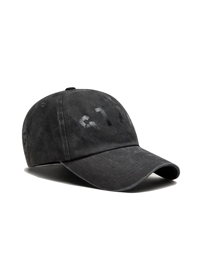 Star Baseball Cap Washed Cotton Twill - Anthracite / Black