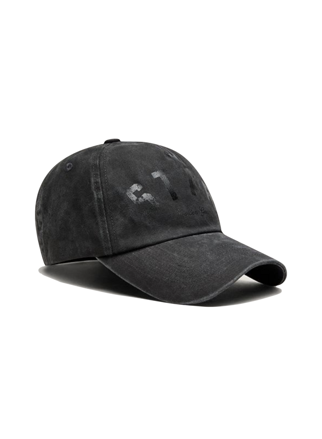 Star Baseball Cap Washed Cotton Twill - Anthracite / Black