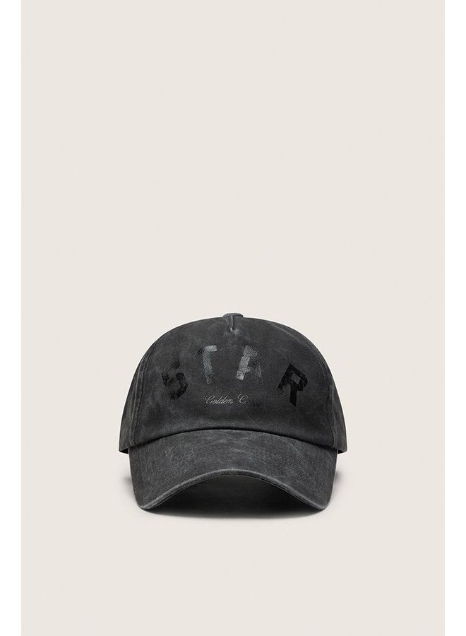 Star Baseball Cap Washed Cotton Twill - Anthracite / Black