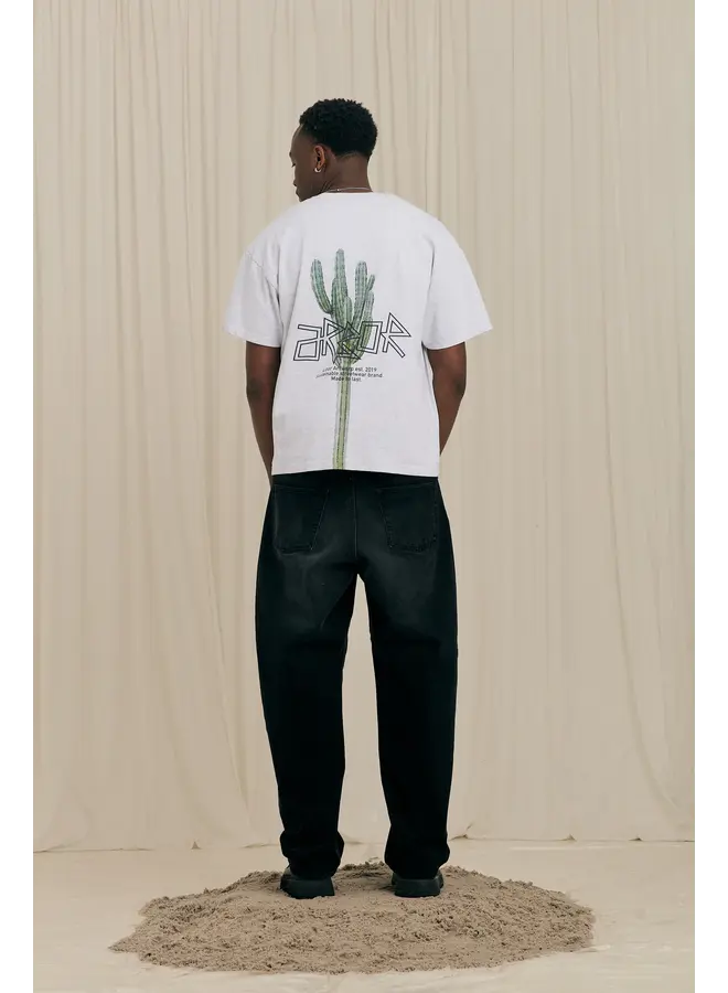 Pixle Cactus T-Shirt - Grey Melange