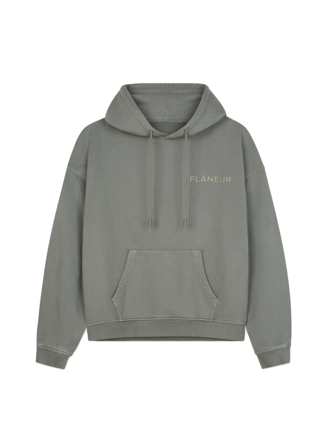 Double Logo Hoodie Washed - Sage