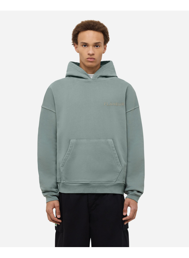 Double Logo Hoodie Washed - Sage
