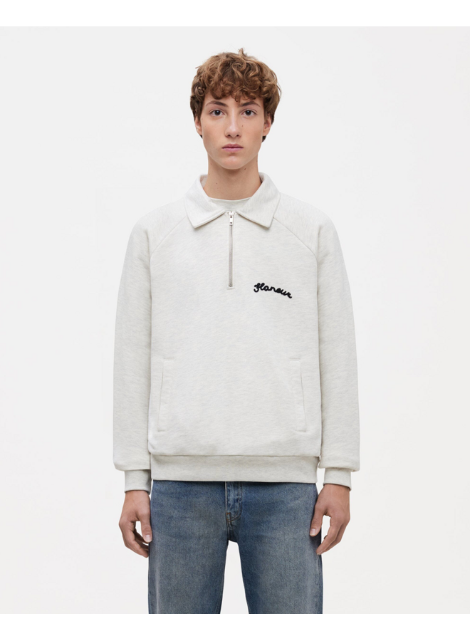 Signature Raglan Half Zip - Light Heather Grey