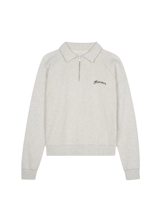 Signature Raglan Half Zip - Light Heather Grey