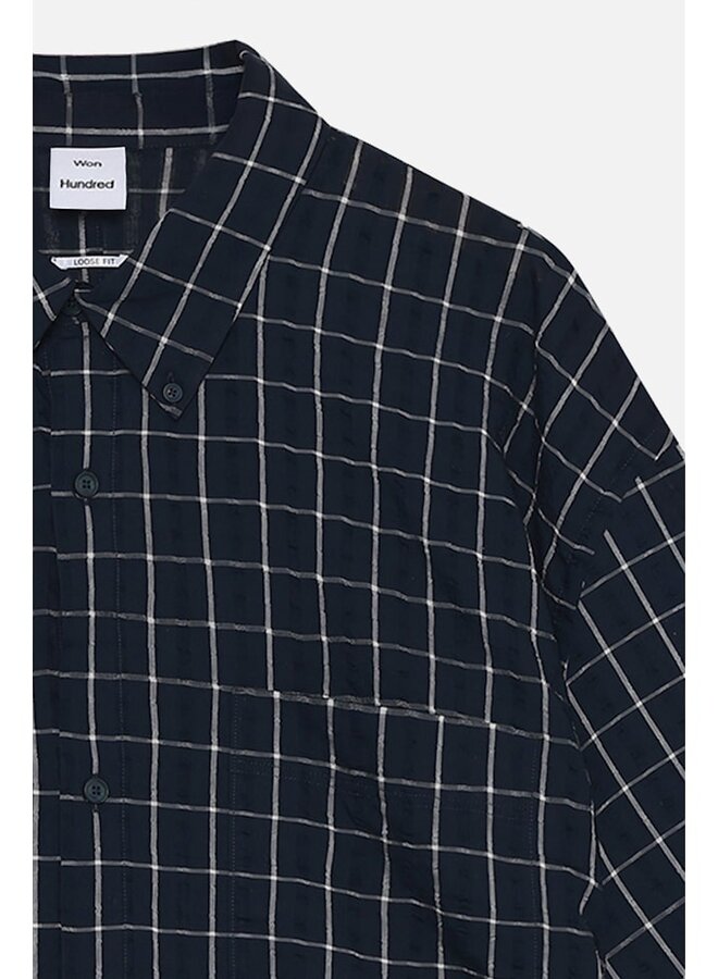 Maza Check SS Shirt - Navy Blue COMB.