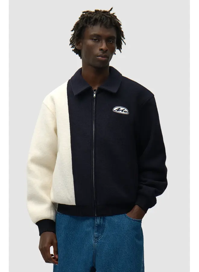 Wool Varsity Jacket - Blue/White