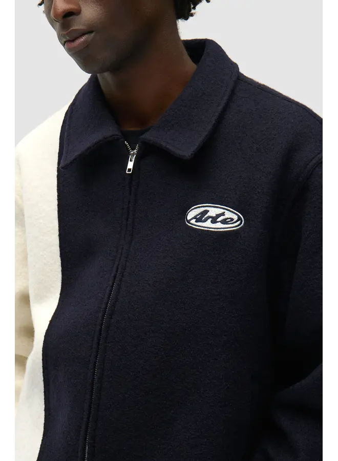 Wool Varsity Jacket - Blue/White