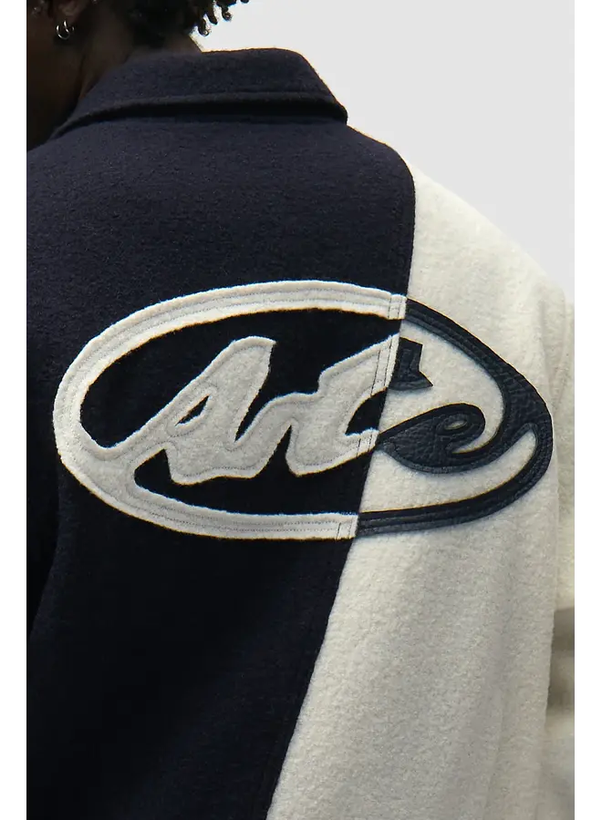 Wool Varsity Jacket - Blue/White
