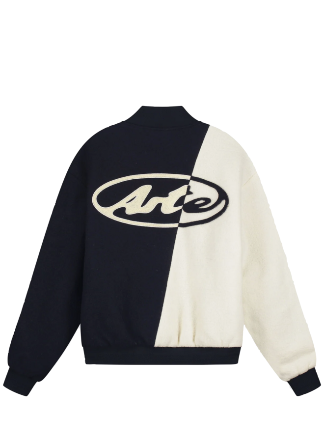 Wool Varsity Jacket - Blue/White