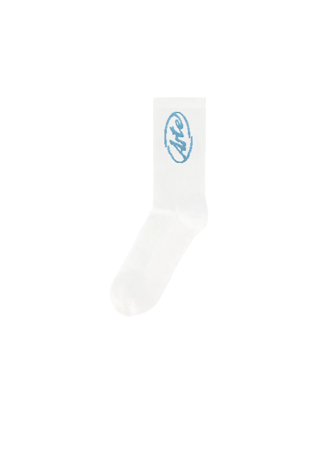 Circle Logo Socks - White