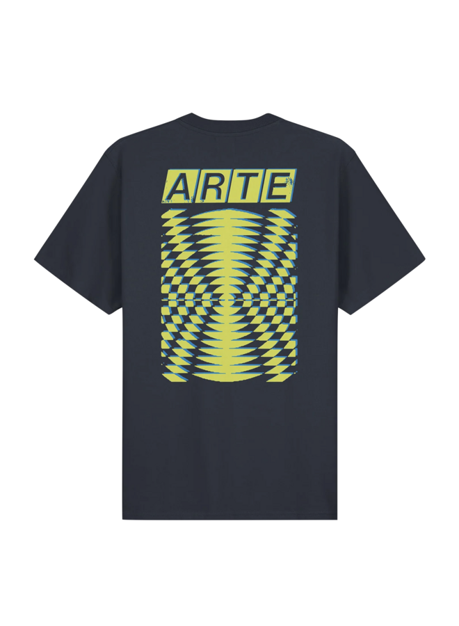 Abstract Back Print T-shirt - Navy