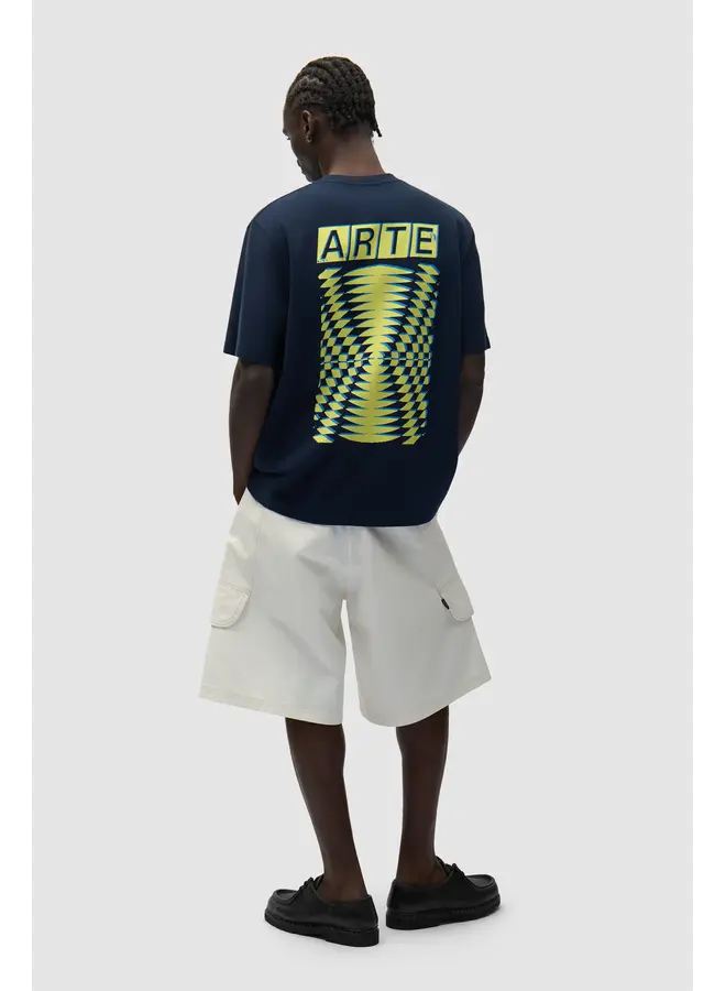 Abstract Back Print T-shirt - Navy