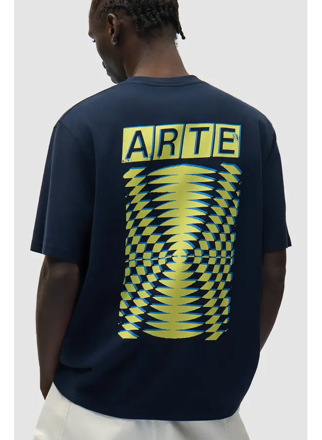 Abstract Back Print T-shirt - Navy