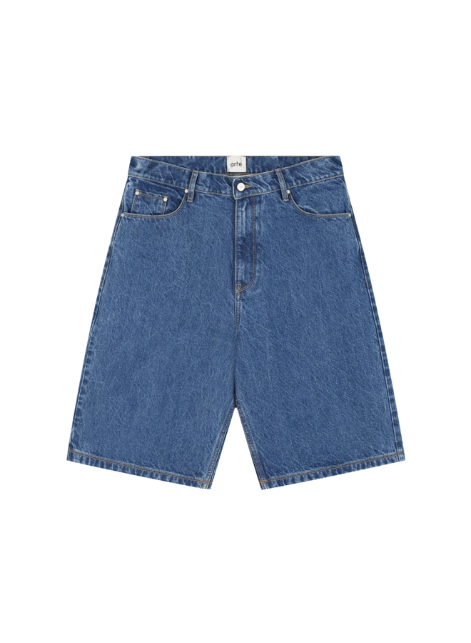 Round pocket Denim Shorts - Raw Denim