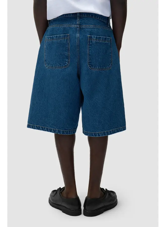 Round pocket Denim Shorts - Raw Denim
