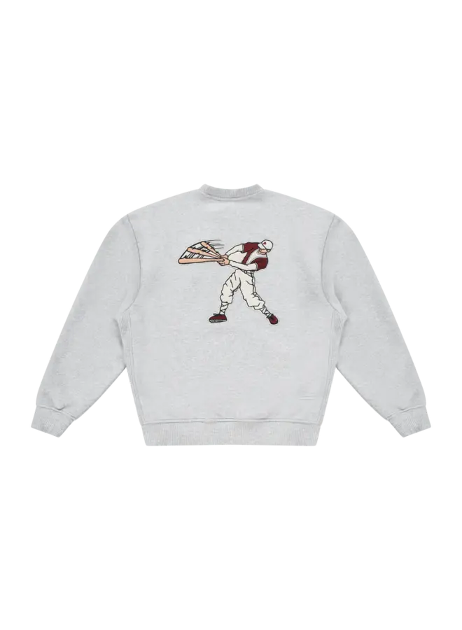 At Bat Crewneck - Light Gray Marl