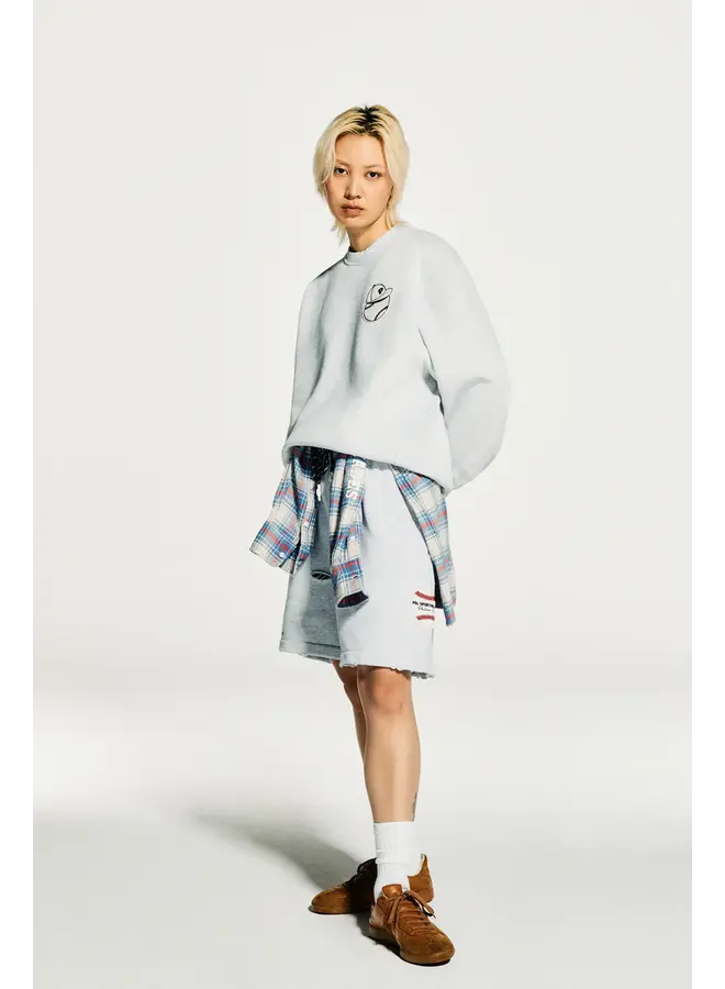 At Bat Crewneck - Light Gray Marl