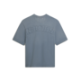 Relaxed Fit T-Shirt Faded Cotton Jersey Logo Patch - Windward Blue