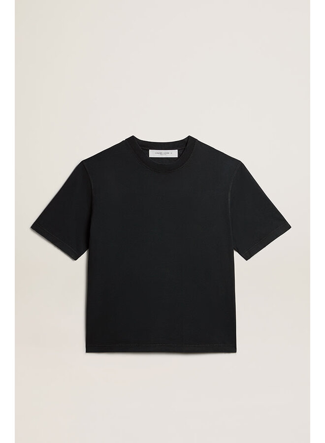 Relaxed Fit T-Shirt Cotton Jersey Logo Patch - Washed Black