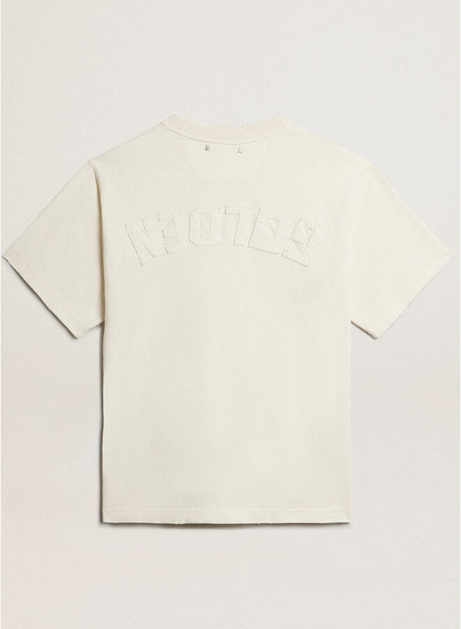 Relaxed Fit T-Shirt Cotton Jersey Logo Patch - Heritage White