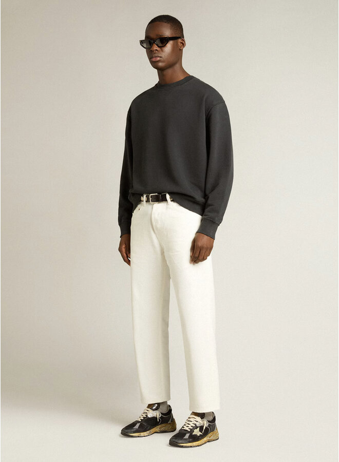 Boxi Sweatshirt Cotton Fleece Logo Patch - Washed Black