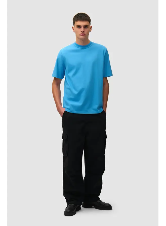 Blurry Back Print T-Shirt - Blue