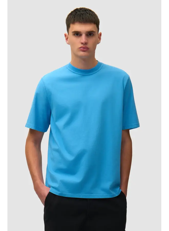 Blurry Back Print T-Shirt - Blue