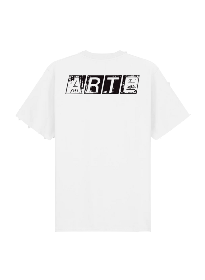 Faded Back Print T-shirt - White