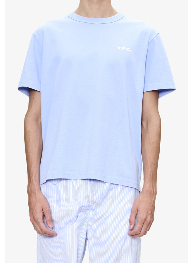 T-Shirt Boxy Petit Vpc - Bleu Clair/Ecru